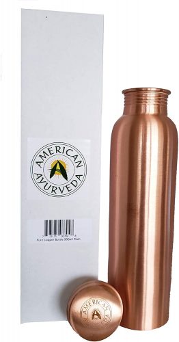 Details about   900 ml Hammered Copper Water Bottle Leak Beweis Joint Free Ayurveda Bottle 