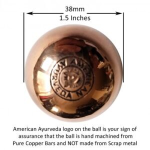 Premium Native Pure Solid Copper Ball Approx 38mm 1.5 inch Diameter Healing Energy Orb Sphere Mineral, Mental Agility, Grounding, Eurythymy, Movement Therapy - 1 Ball of 1.5 Inch