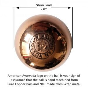 Premium Native Pure Solid Copper Ball Approx 38mm 1.5 inch Diameter Healing Energy Orb Sphere Mineral, Mental Agility, Grounding, Eurythymy, Movement Therapy - 1 Ball of 2 Inch