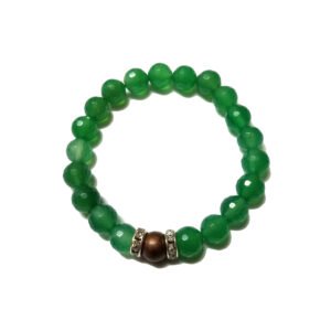 Bracelet with Green Aventurine Beads, Rondelle and Copper Bead