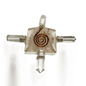 Quartz Crystal Orgonite Pyramid Energy Generator with Copper Spiral